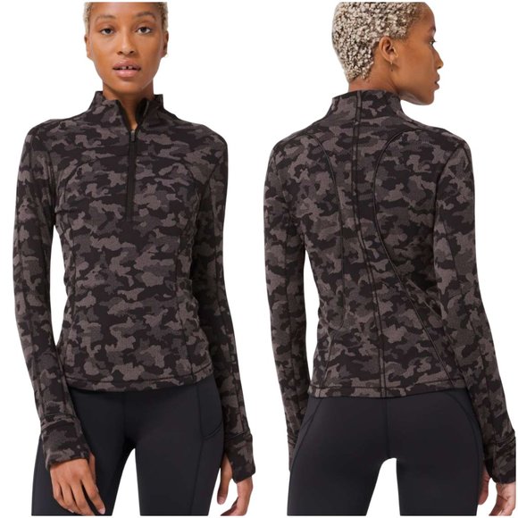 lululemon athletica Tops - Lululemon Run Briskly 1/2 Zip pullover long sleeve size 8 Heritage Camo